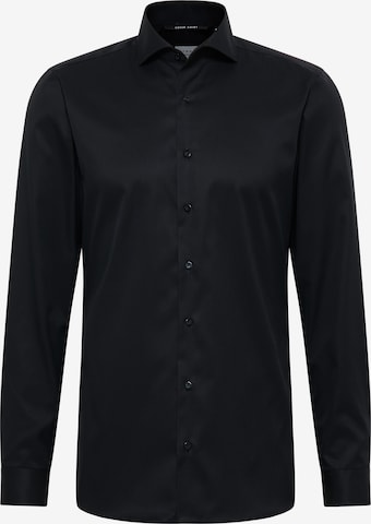 ETERNA Slim fit Button Up Shirt in Black: front