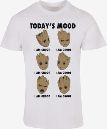 ABSOLUTE CULT Shirt 'Guardians Of The Galaxy Vol 2 - Groot Todays Mood' in Wit: voorkant