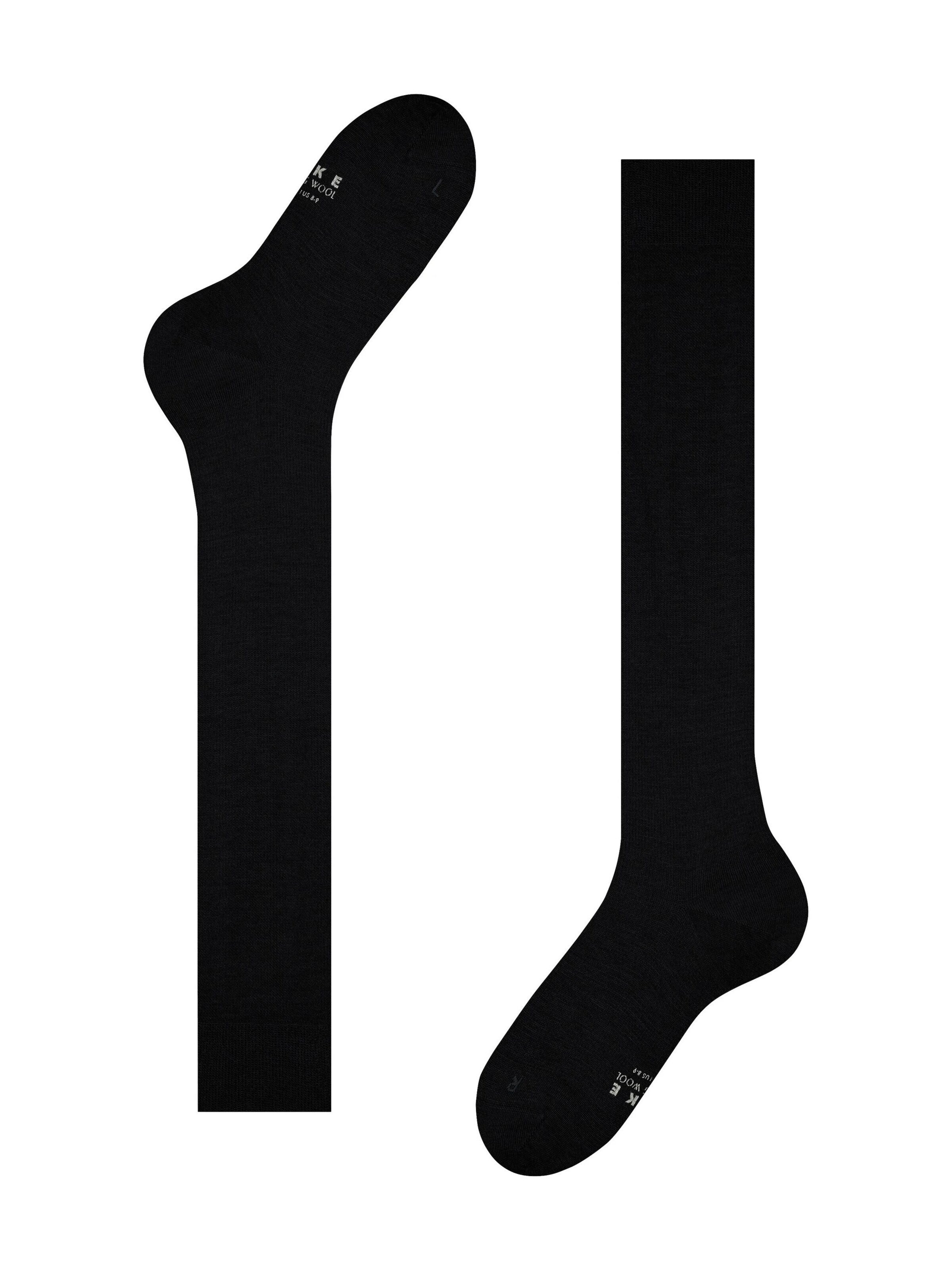 FALKE Kniestrümpfe 'Energizing Wool'‌‌‌‌‌‌‌‌‌ in Schwarz