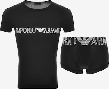 Pyjama court Emporio Armani en noir : devant