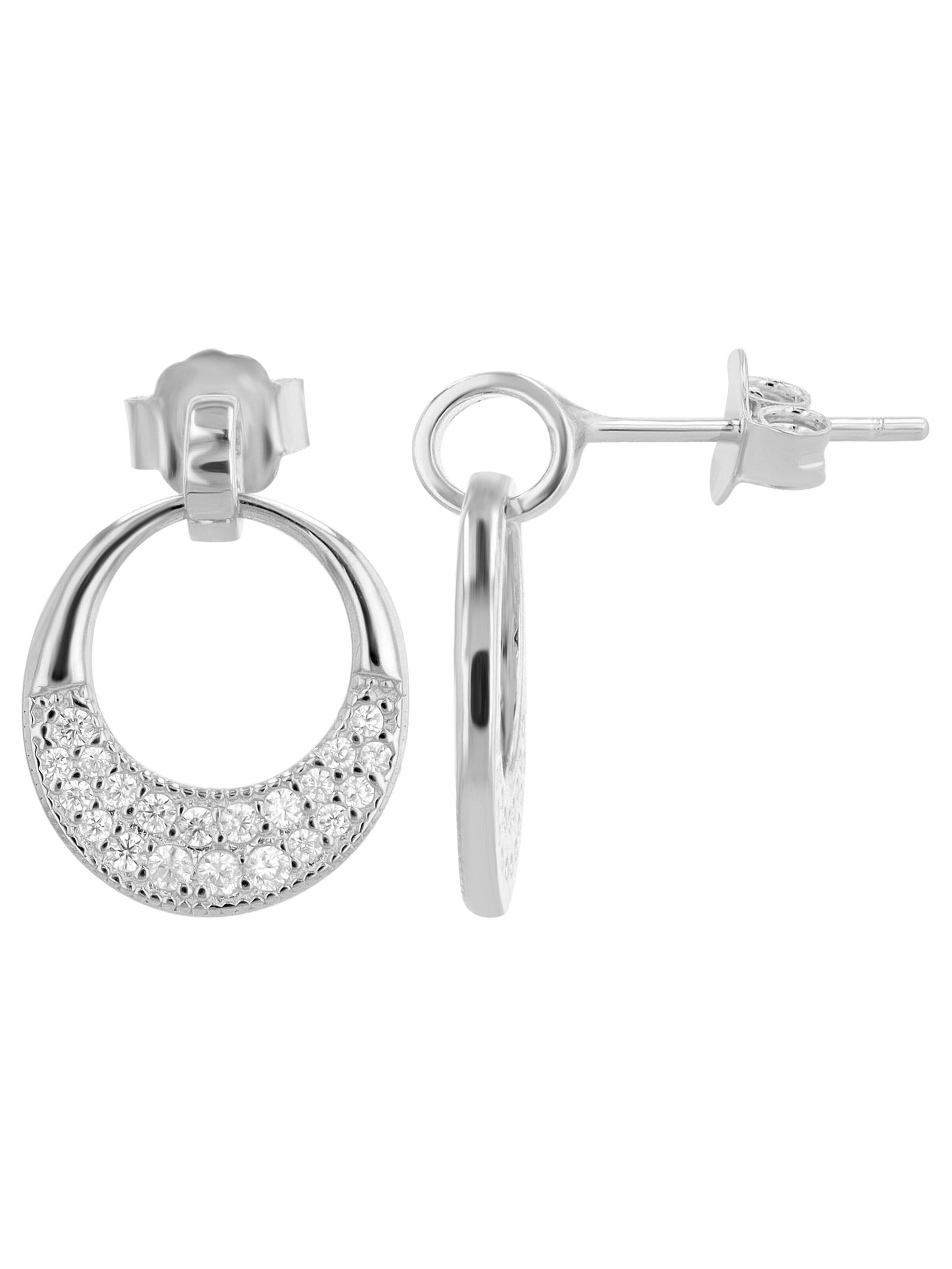 Akzent Earrings '"Roxana" aus 925 Sterlingsilber, rhodiniert/vergoldet, langlebig' in Silver
