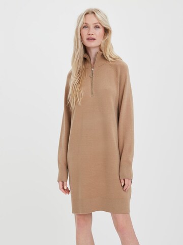 VERO MODA Knitted dress 'Gold Needle' in Brown: front