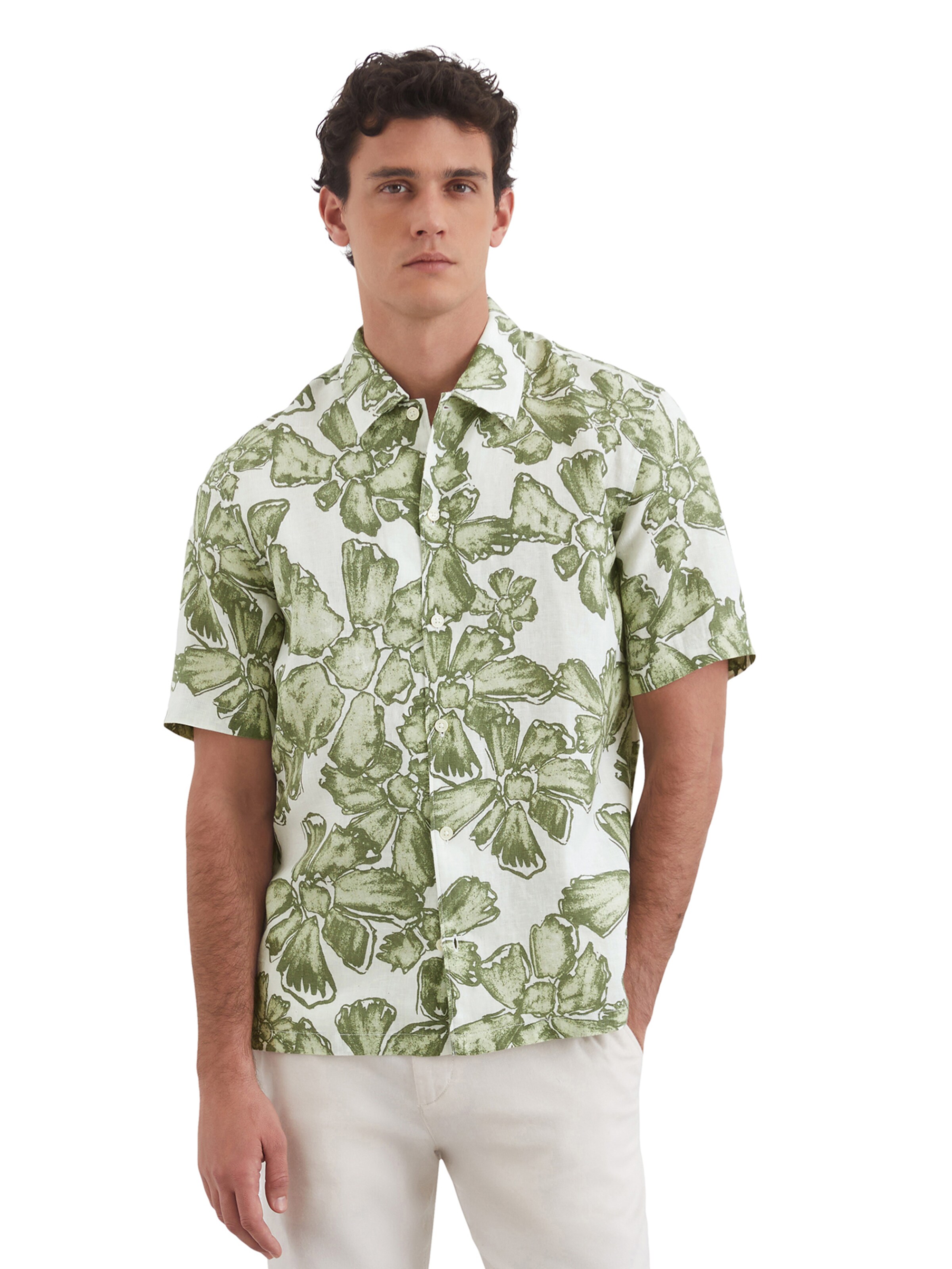 Marc O'Polo Regular fit Overhemd in Groen: voorkant