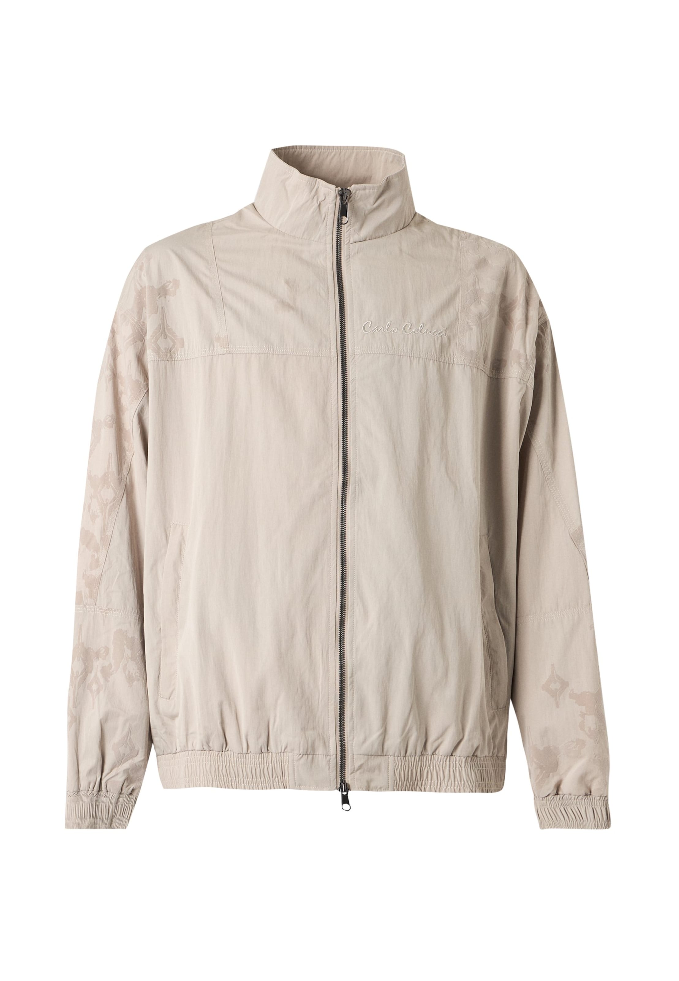 Carlo Colucci Φθινοπωρινό και ανοιξιάτικο μπουφάν 'Fistarol' σε μπεζ: μπροστά