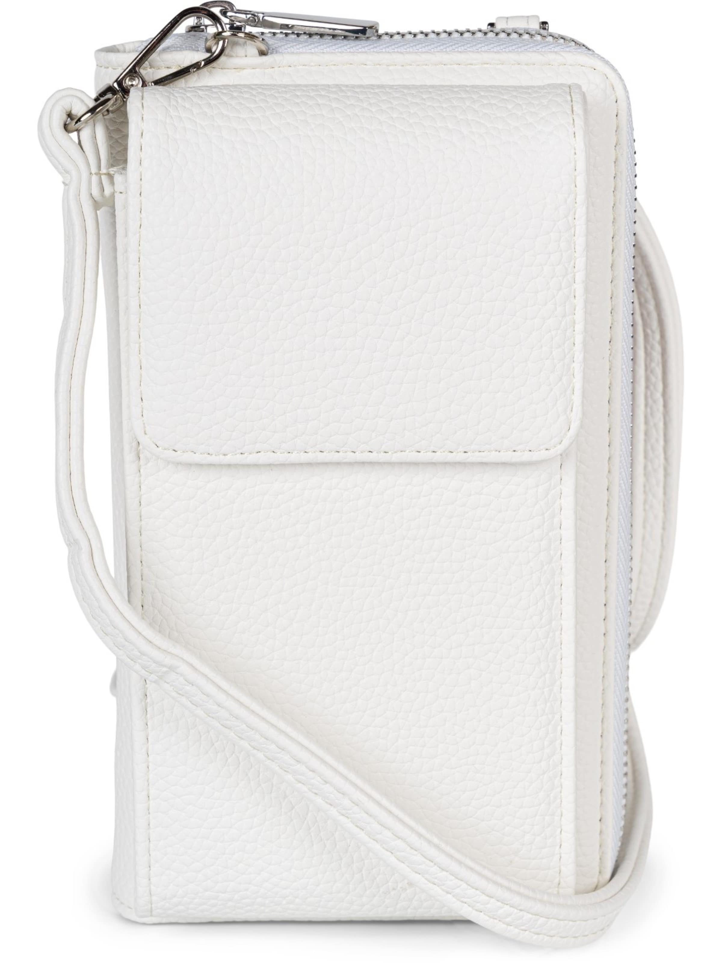 styleBREAKER Crossbody bag 'Umhängetasche mit Handyfach und RFID Schutz' in White: front