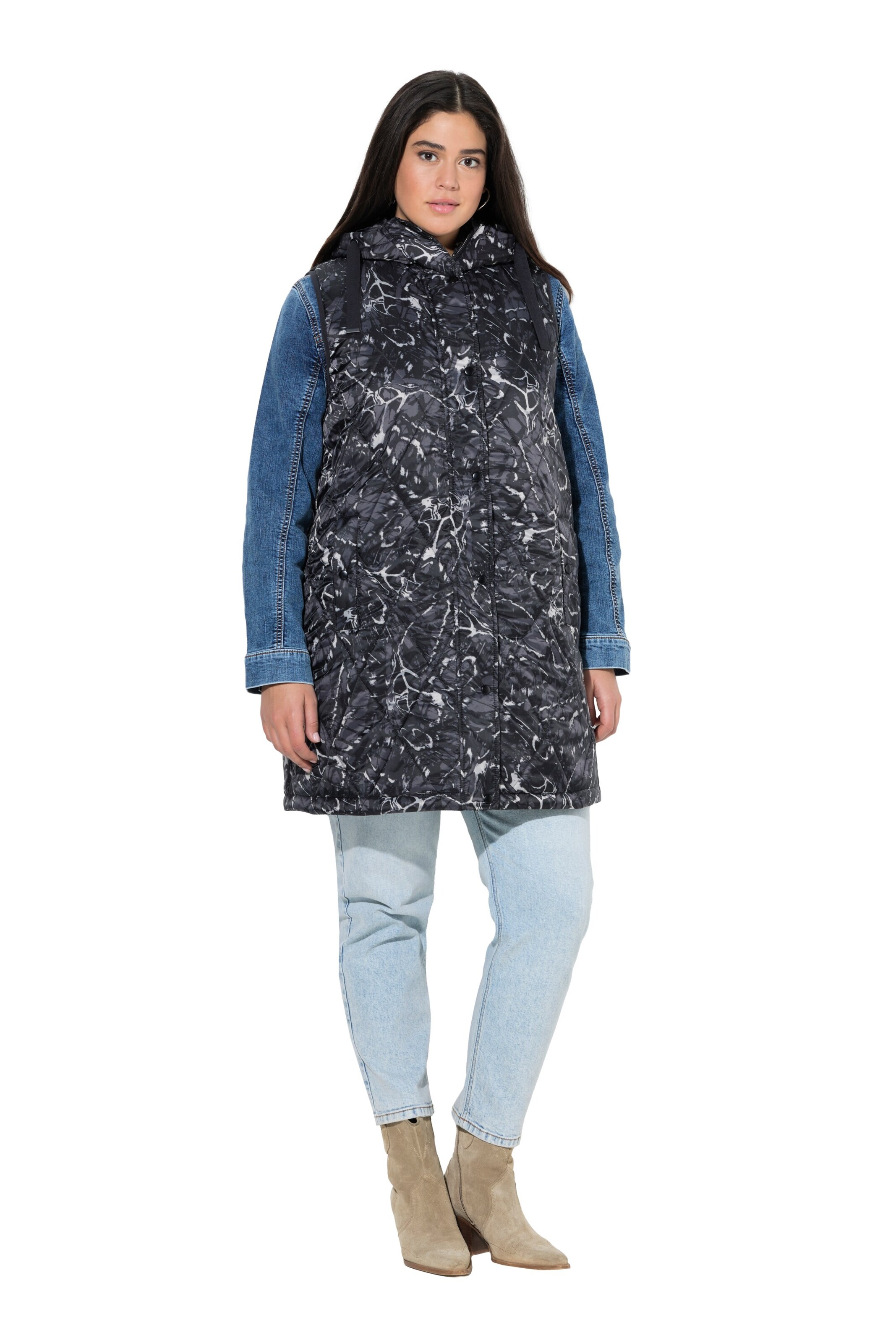 Ulla Popken Bodywarmer in Blauw: voorkant
