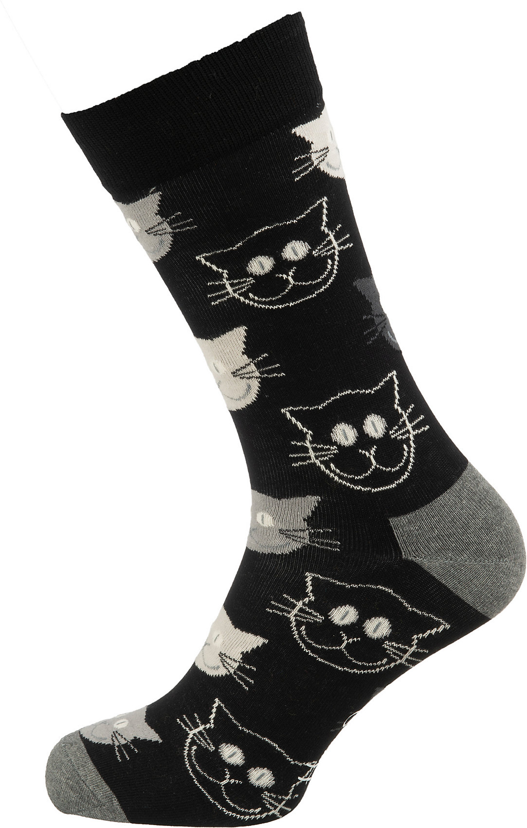 Happy Socks Socken Cat in Schwarz, Rosa 