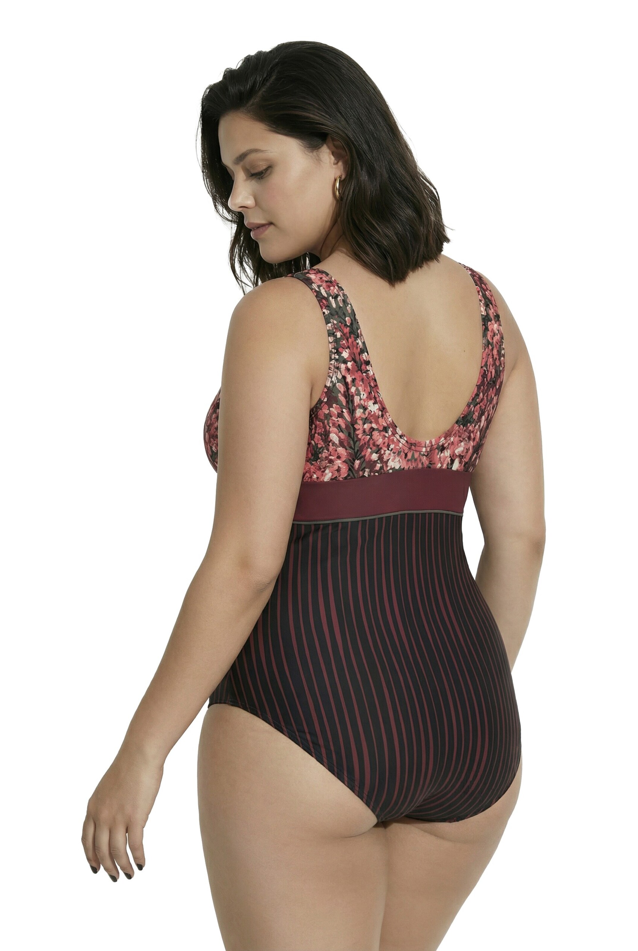 Ulla Popken Bustier Badpak in Lila