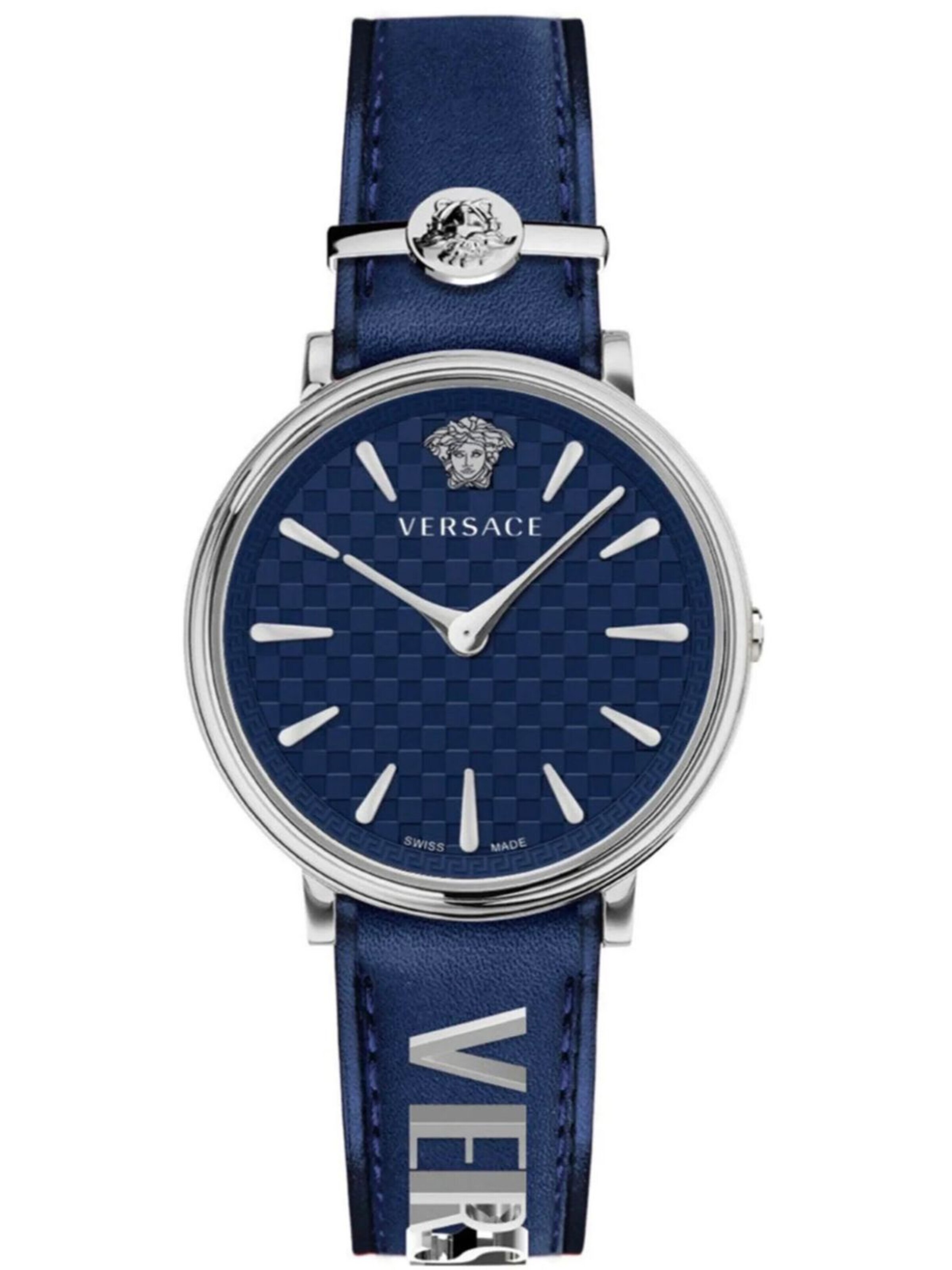 VERSACE Analog Watch 'V Circle' in Blue: front