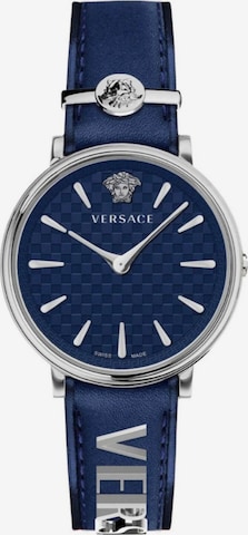 VERSACE Analoguhr 'V Circle' in Blau: Vorderseite