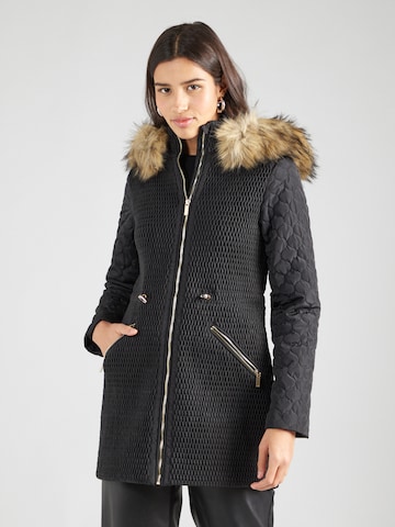 Karen Millen Χειμερινό παλτό σε μαύρο: μπροστά