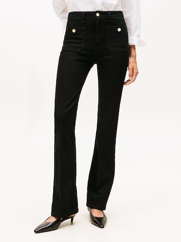 TOMMY HILFIGER Bootcut Jeans in Zwart: voorkant