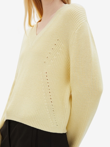 TOM TAILOR DENIM Sweater in Yellow