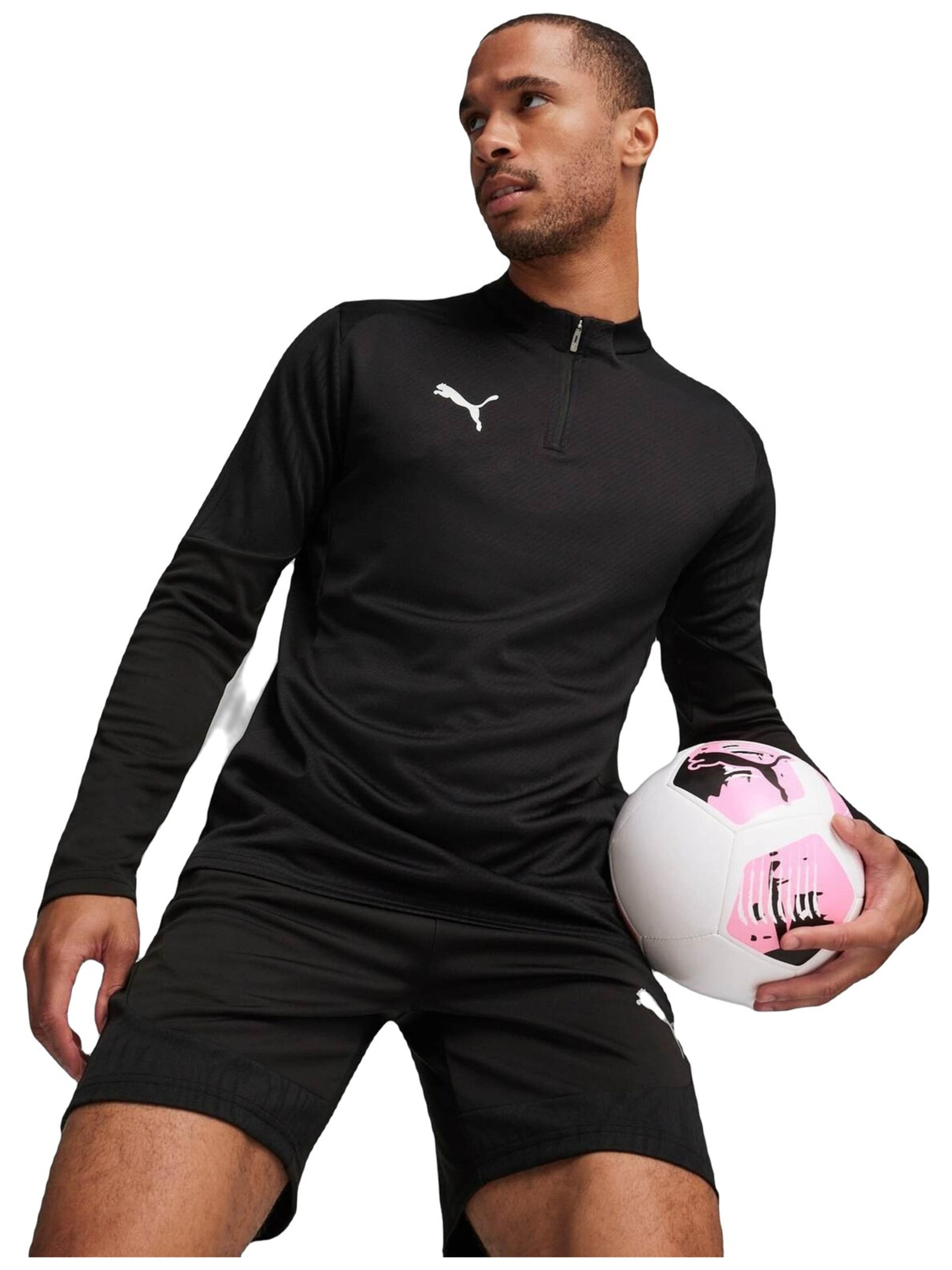 PUMA Shirt 'Puma Teamfinal Training 14 Zip Top' in M in de kleur Zwart, Productweergave