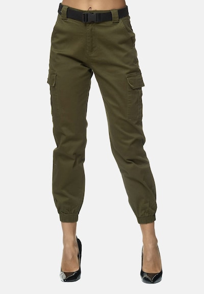 Elara Pantalon cargo en kaki, Vue avec produit