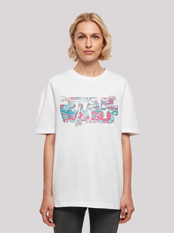 Maglietta 'Star Wars Wavy Ship' di F4NT4STIC in bianco: frontale