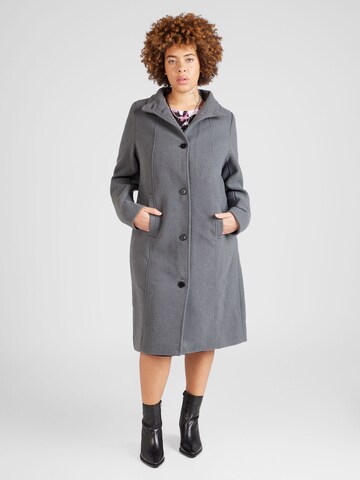 Ulla Popken Between-Seasons Coat in Grey: front