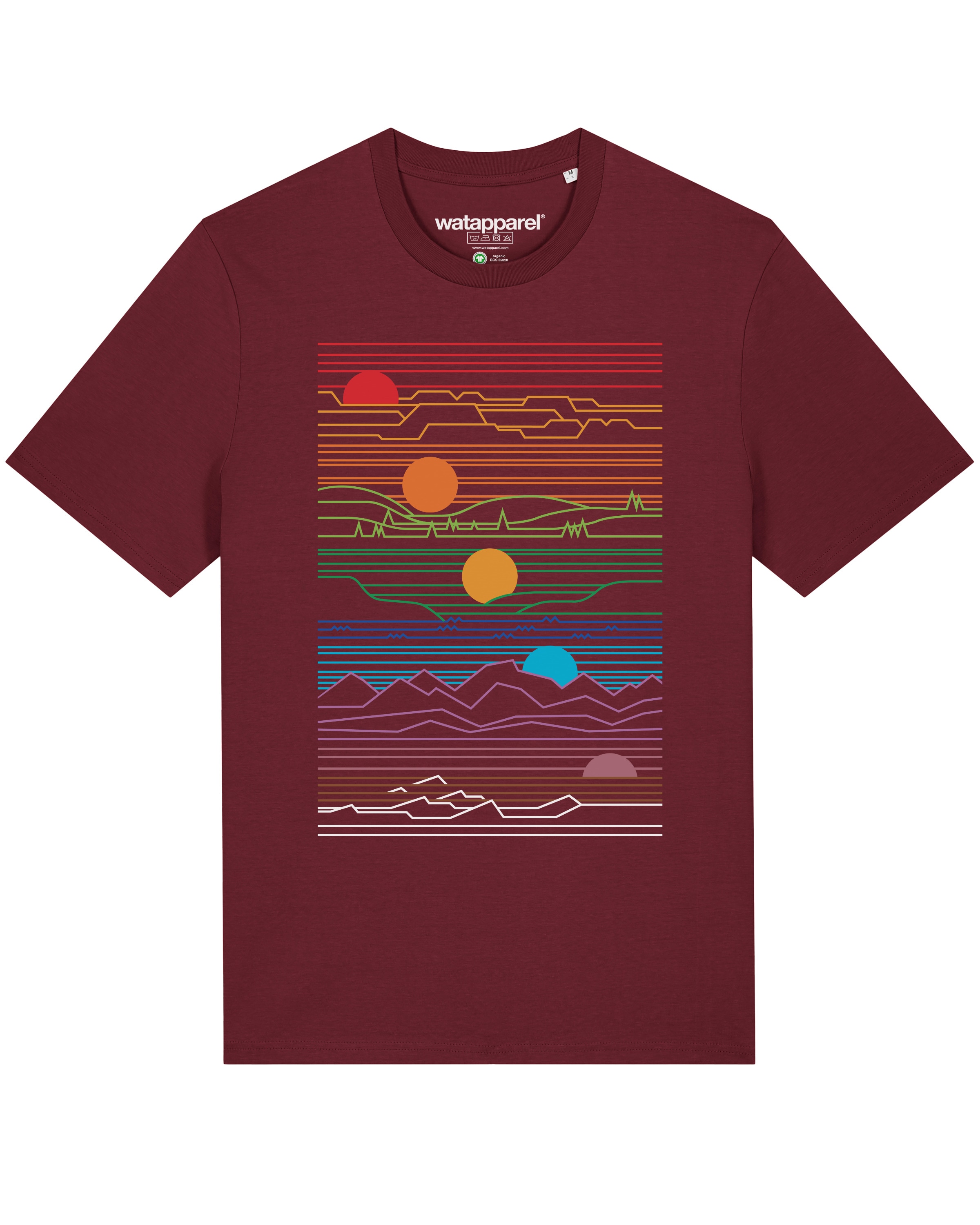 T-Shirt ' Sun And Moon ' Watapparel en rouge : devant