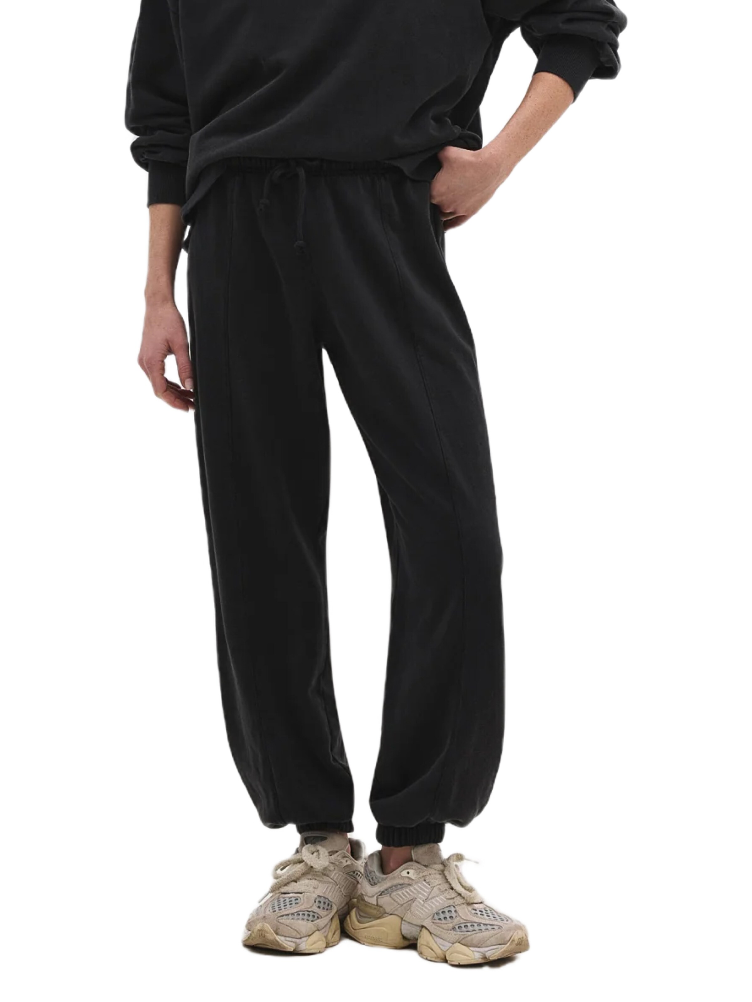 No Matter What Baggy Pants in Black: front