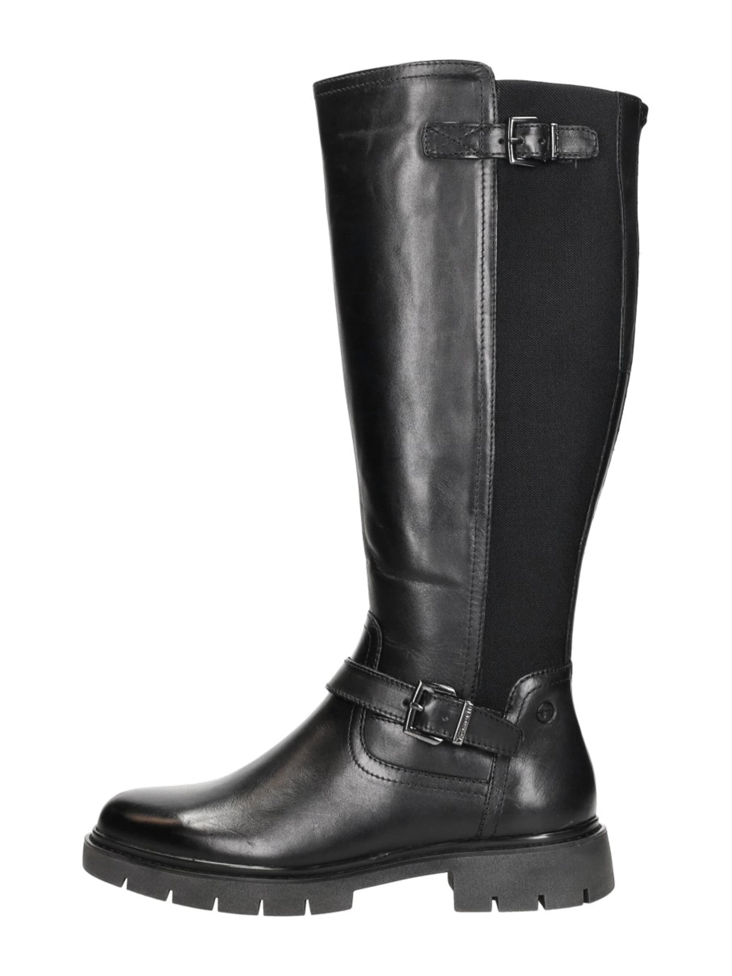 Tamaris Boots 'Lange Laarzen' in Zwart: voorkant