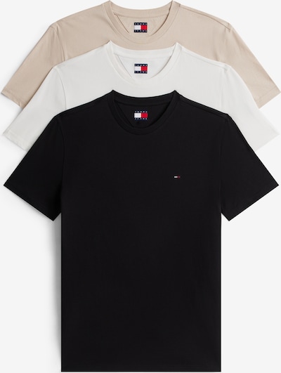 Marškinėliai iš Tommy Jeans, spalva – smėlio spalva / juoda / balta, Prekių apžvalga