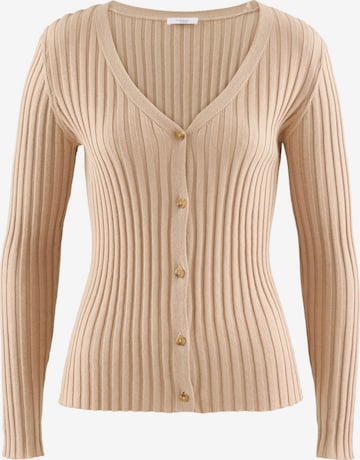 Tamaris Knit Cardigan in Beige: front