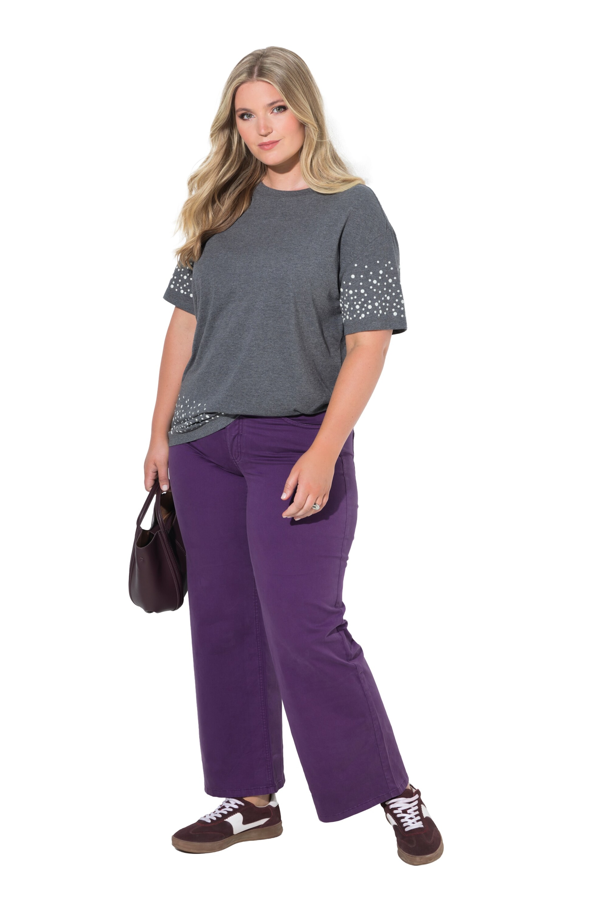 MIAMODA Flared Broek in Lila: voorkant
