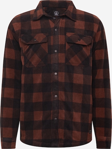 Volcom Button Up Shirt in Brown: front