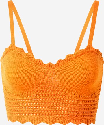 Monki Knitted Top in Orange: front