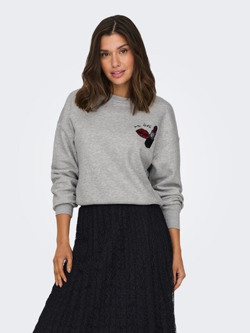 ONLY Sweatshirt 'Kinja' in Grijs: voorkant