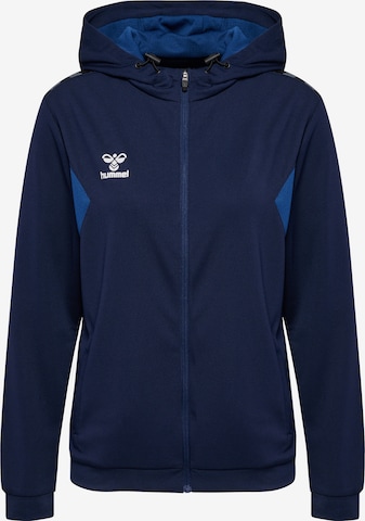 Hummel Athletic Zip-Up Hoodie 'AUTHENTIC PL' in Blue: front