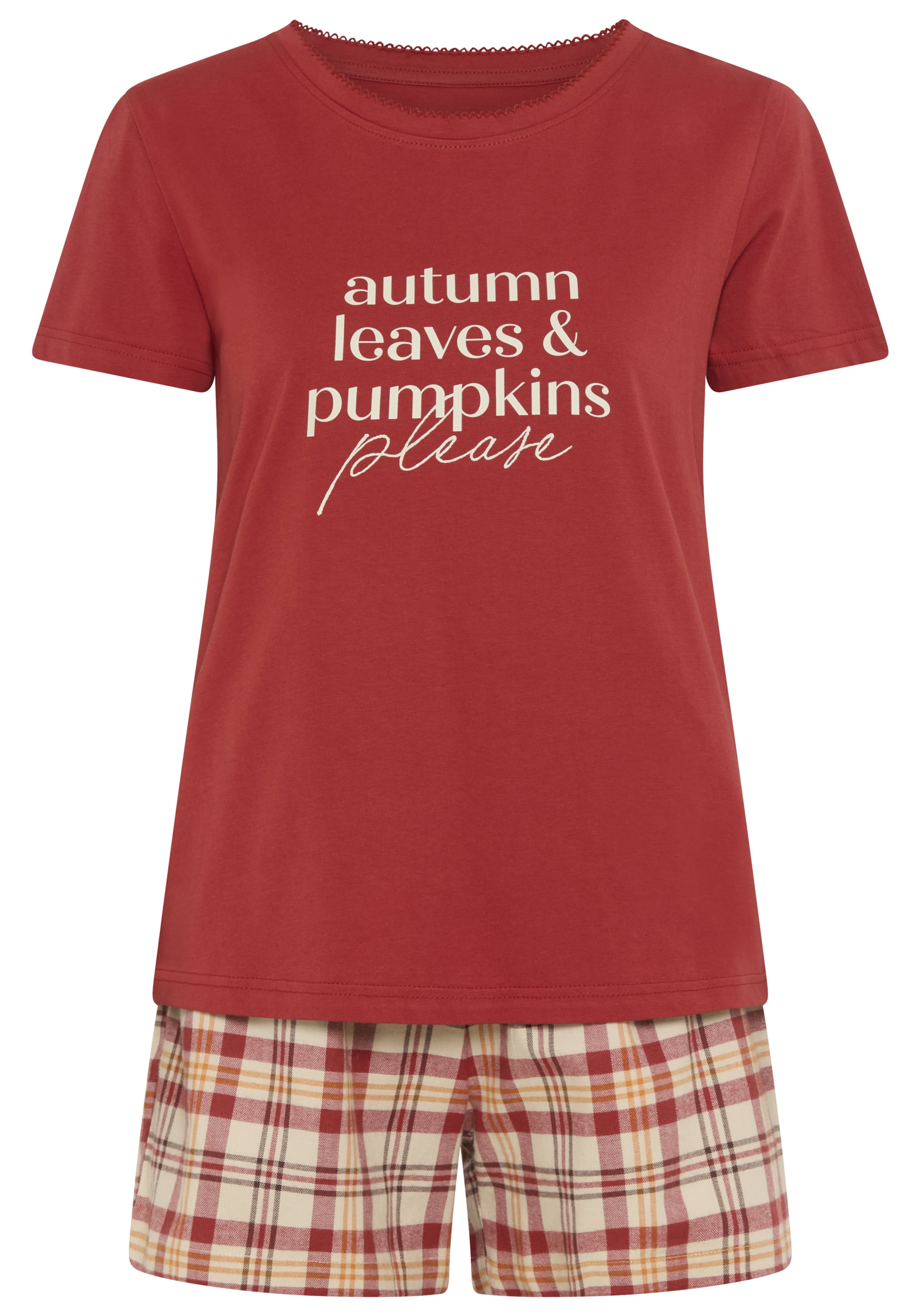 VIVANCE Short Pajama Set in Red: front