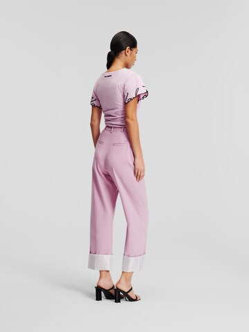 Karl Lagerfeld Loose fit Pleat-Front Pants in Purple