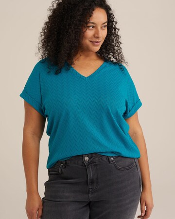 T-shirt WE Fashion en bleu : devant
