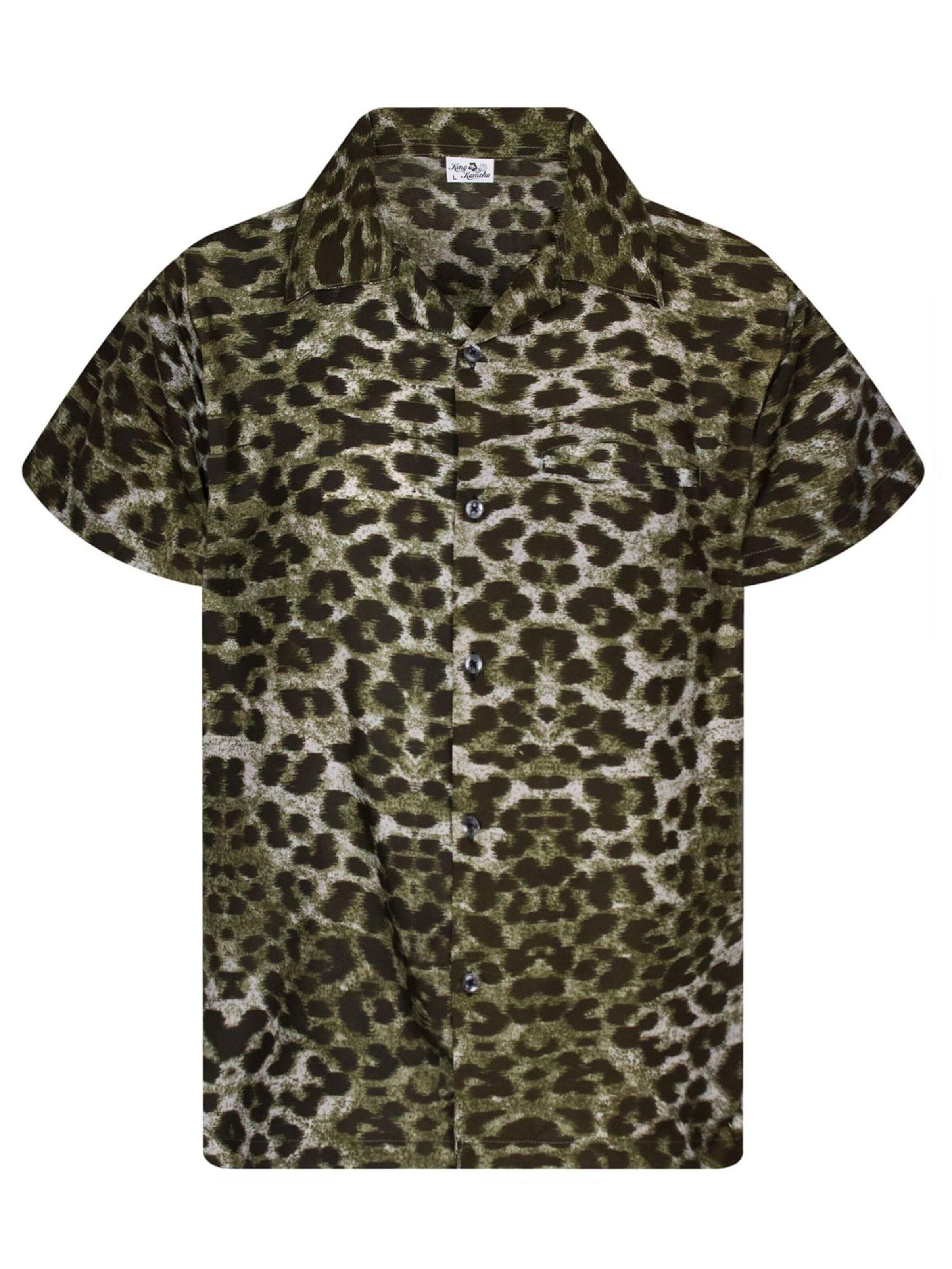 King Kameha Shirt 'Leopard'‌‌‌ in Braun: Vorderseite