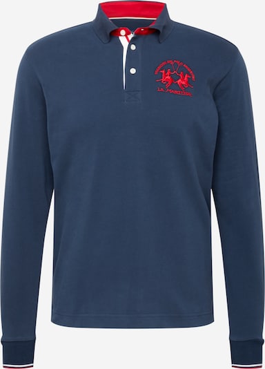 La Martina T-Shirt en bleu-gris / rouge, Vue avec produit