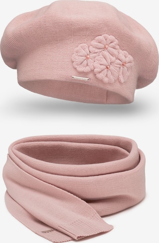 Vivisence Beanie '7006 Set' in Pink: front
