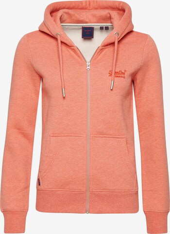 Superdry - Sudadera con cremallera en naranja: frente