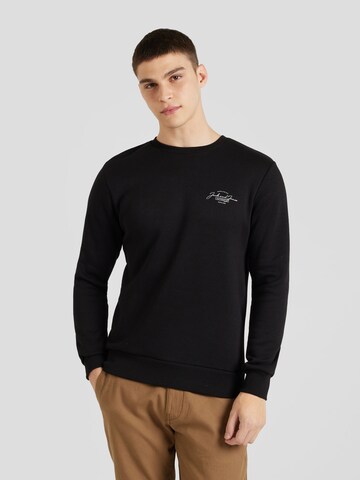 JACK & JONES Суичър 'JJFerris' в черно: отпред