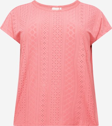 ONLY Carmakoma Shirt 'ZABBI' in Roze: voorkant