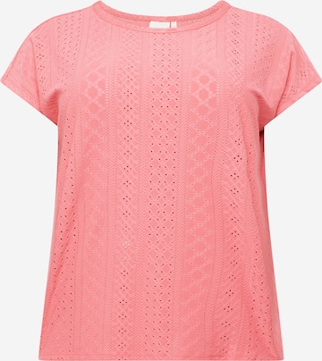 ONLY Carmakoma Shirt 'ZABBI' in Roze: voorkant