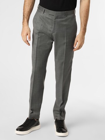 STRELLSON Slim fit Pleat-Front Pants 'Mercer2.0' in Grey: front