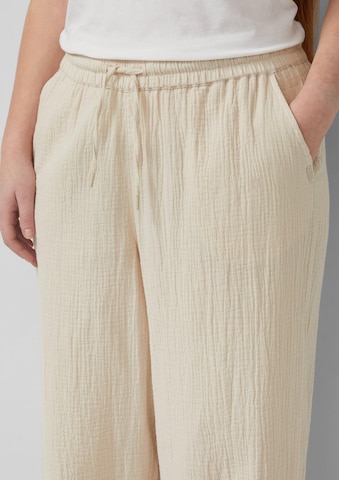 Wide Leg Pantalon QS en beige