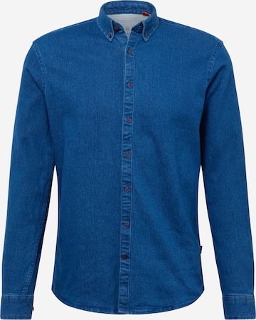 Coupe regular Chemise 'Johan' Kronstadt en bleu : devant