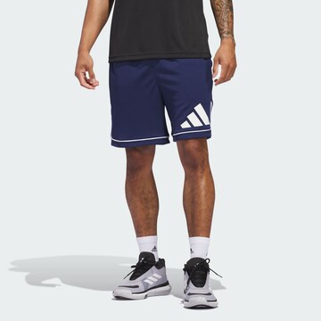 ADIDAS PERFORMANCE Loose fit Workout Pants in Blue: front