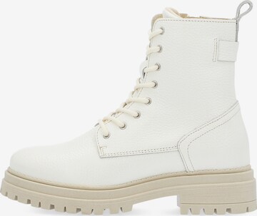 COX Lace-Up Ankle Boots in White: front