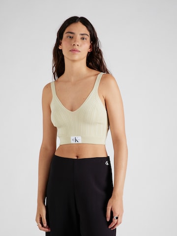 Calvin Klein Jeans - Top de punto en verde: frente