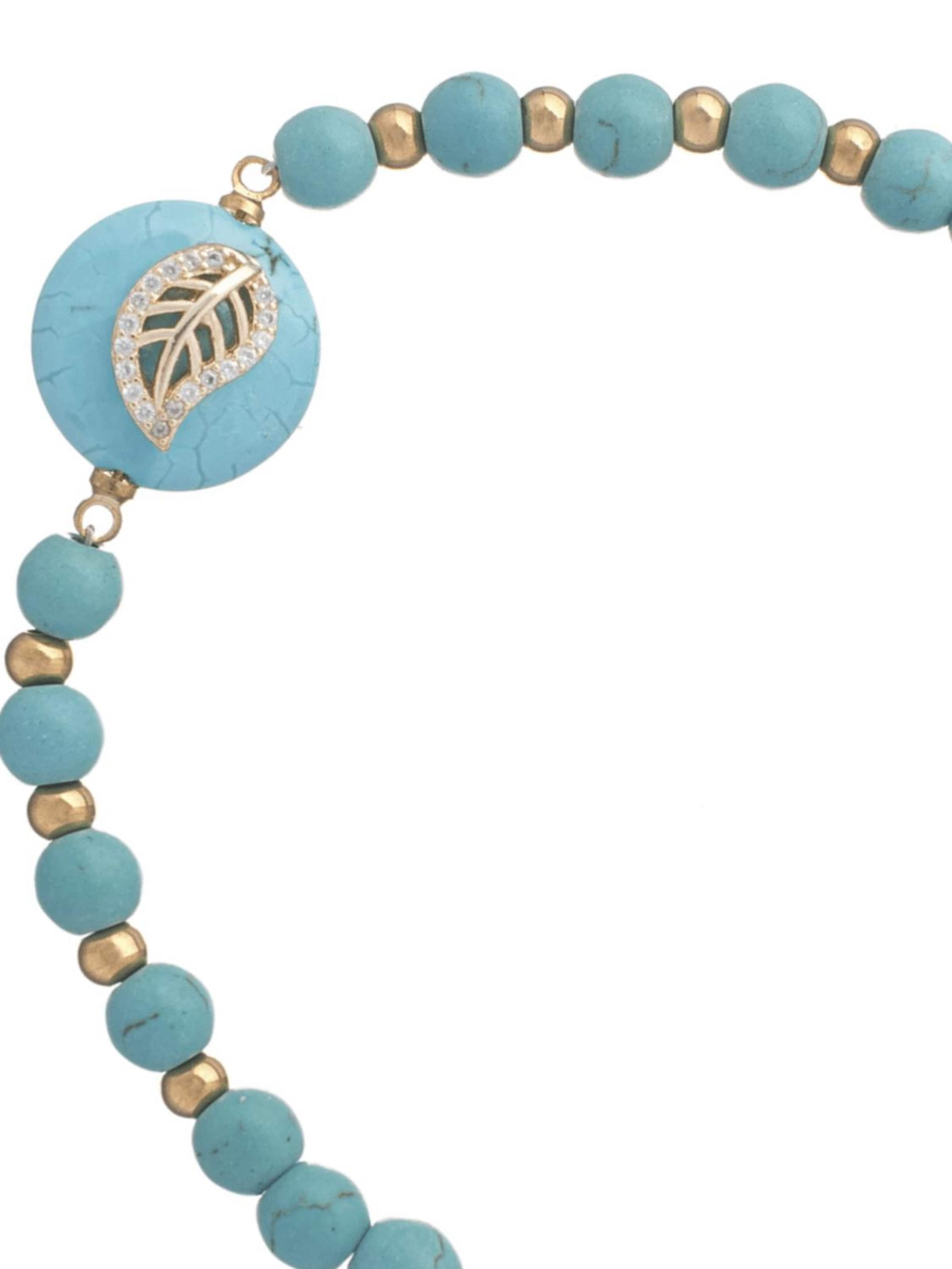 THE GEM STORIES JEWELRY - Pulsera 'Turquoise Leaf' en azul