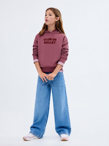 Bluză de molton 'BALLET' de la MANGO KIDS pe roșu: față