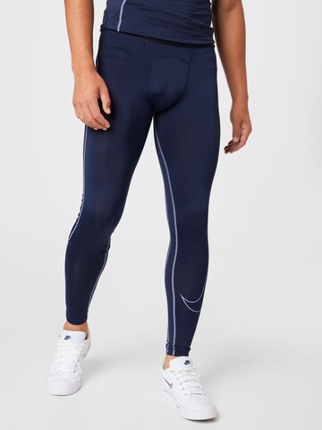 Skinny Pantaloni sport de la NIKE pe albastru: față